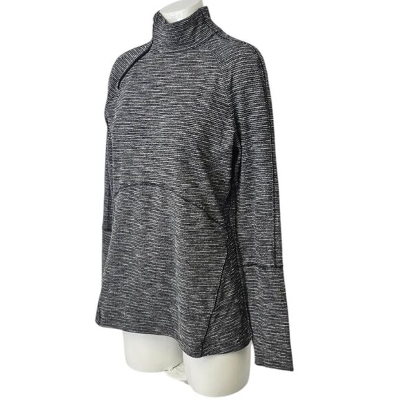 Lululemon Brisk Running 1/2 Zip Coco Pique Black White, Pullover, Long Sleeve - Picture 5 of 7